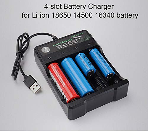 4 Battery+Charger+Rechargeable+Batteries+Display