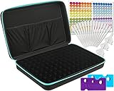 104 Bottle Huge Essential Oils Organizer Protects 5ml, 10ml and 15ml Oils - The Perfect Hard Shell Exterior Storage Case for Your Therapeutic Aromatherapy Essential Oils Collection (Caribbean Blue)