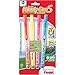 Pentel Handy-line S Retractable Highlighter, Chisel Tip, Assorted Ink Colors, 4/ Pack (SXS15BP4M)
