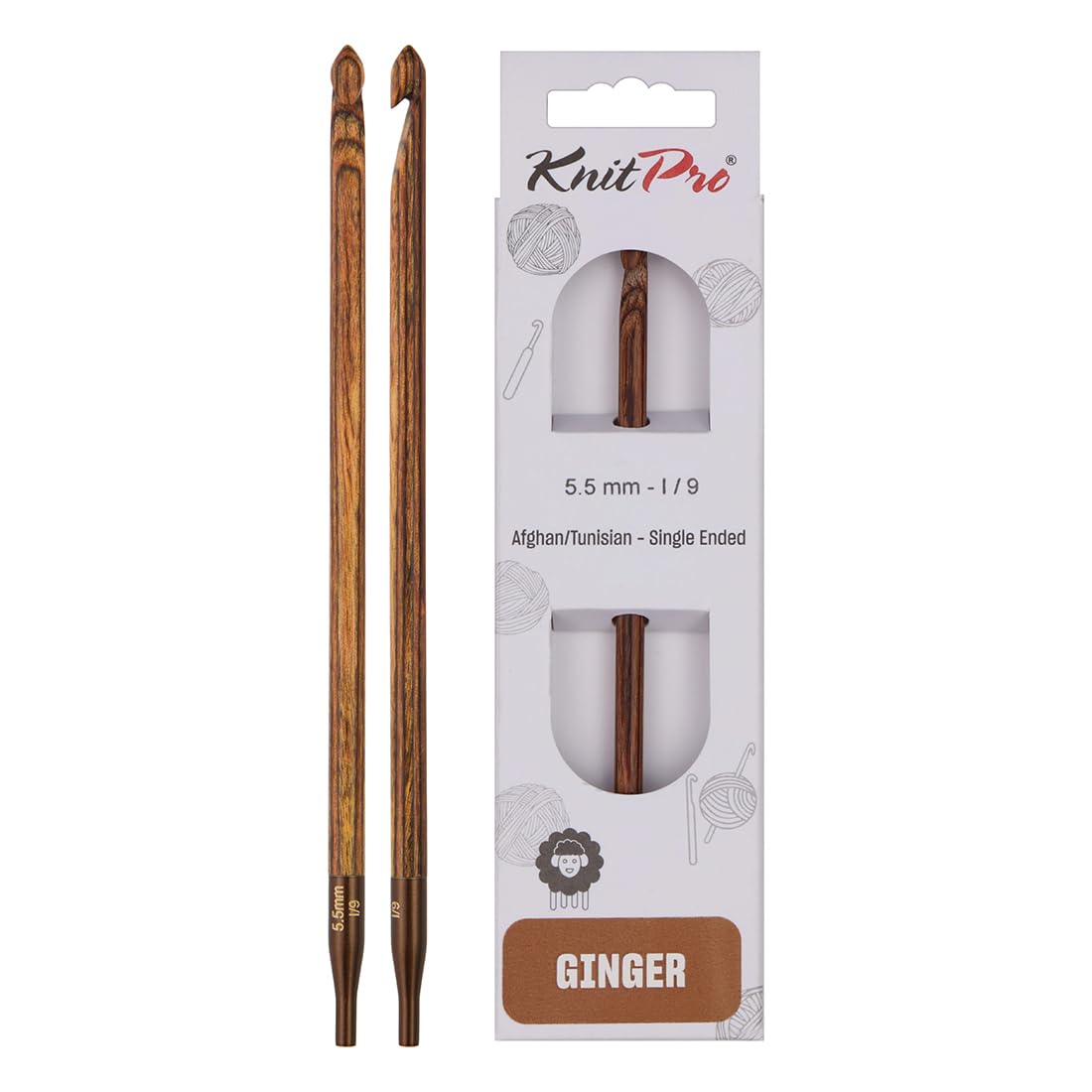 KnitPro Ginger Afghan/Tunisian Crochet Hook | 5.50mm
