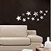 VancyTop Silver Stars Mirror Effect Acrylic Wall Sticker for Kids' Room Nursery Babys' Room Decoration