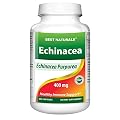 #1 Echinacea 400 mg 250 Capsules by Best Naturals -- Manufactured in a USA Based GMP Certified Facility and Third Party Tested for Purity. Guaranteed!!