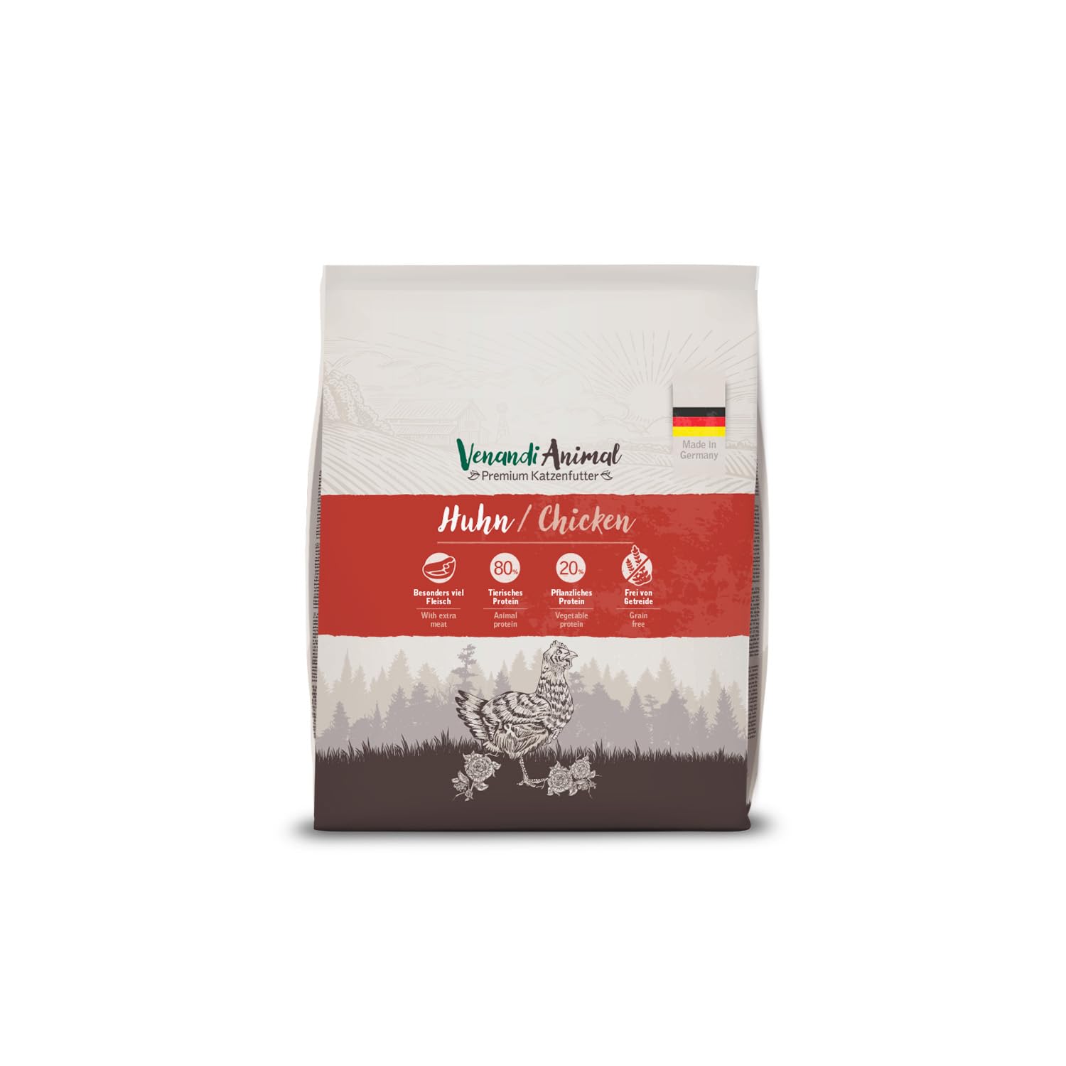 Venandi Animal Premium Cat Food, Chicken, with Plenty of Fresh Poultry, Dry Food, Grain-Free, Pack of 1 (1 x 300 g)