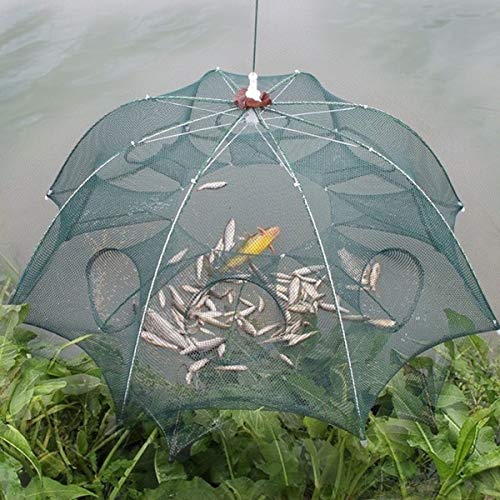 Chencheng Renforcement 4-20 Trous Automatique Pêche De La Crevette Nette Cage Nylon Pliable Crabe Nasse Cast épervier…