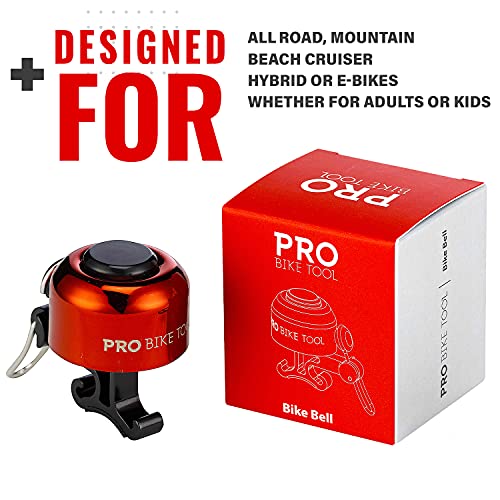 PRO BIKE TOOL Bicycle Bell for Handlebars Crisp, Clear & Long Sound