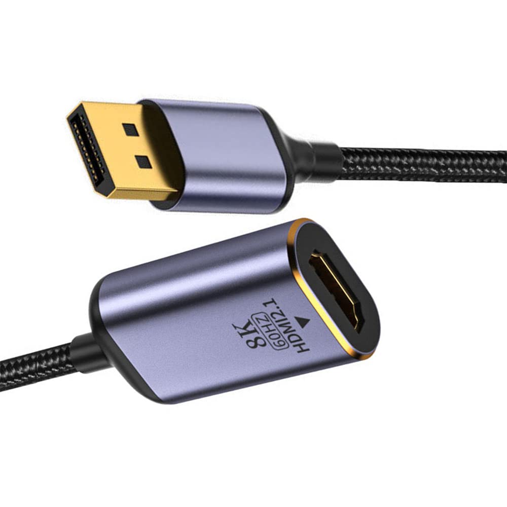 Cablecc DisplayPort 1.4 Source to HDMI 2.0 Display 8K 60hz UHD 4K DP to HDMI Male Monitor Adapter Cable