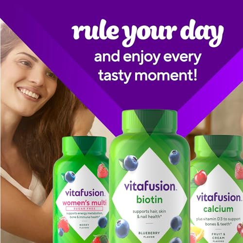 VITAFUSION EXTRA STRENGTH BIOTIN GUMMY VITAMINS, BERRY FLAVORED, 5,000 MCG BIOTIN VITAMINS, AMERICA’S NUMBER 1 GUMMY VITAMIN BRAND, 50 DAY SUPPLY, 100 COUNT (PACKAGING MAY VARY)