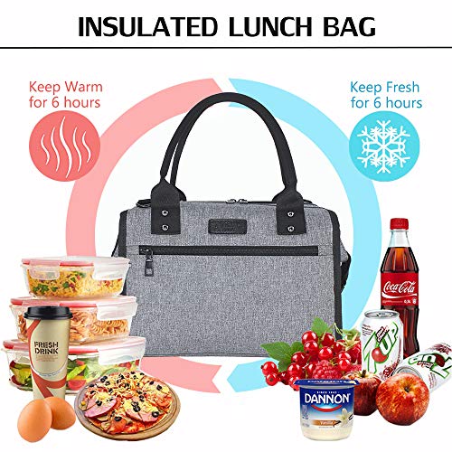 AnikSunny Insulated Lunch Bag for Women Men Reusable Large Lunch Bags Fashionable Lunch Box with Shoulder Strap for Work, School,Picnic
