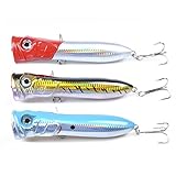 Yoshikawa Saltwater Popper Topwater Hard Lure Lot Surf Fishing Long Plugs Casting Striped Bass Treble Hooks Wire-through Built 7