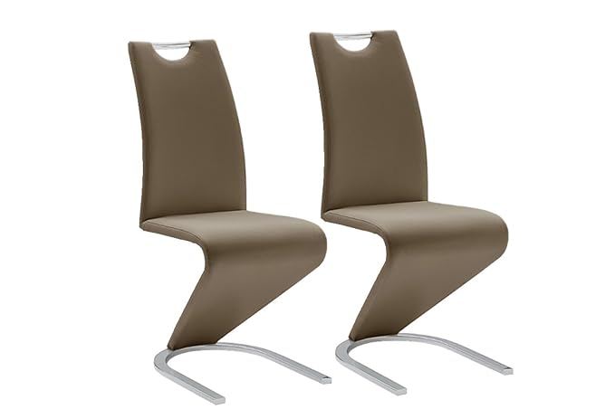 Robas Lund, Stuhl, Esszimmerstuhl, Schwingstuhl, Amado, 2er Set, braun, 62 x 45 x 102 cm, AMA10BX2