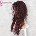 SAPPHIREWIGS Burgundy Color Kinky Curly Black Women Daily Makeup Heat Resistant Hair Synthetic Lace Front Party Wigs With Baby Hair
