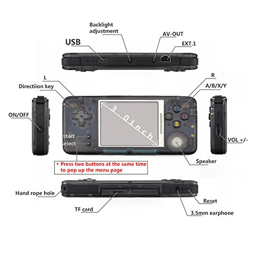 REFURBISHHOUSE Retro Handheld Game Console 3.0 Inch Console Built-in 1150 Different Games Support for NEOGEO/GBC/FC/CP1/CP2/GB/GBA Gifts for Kids(Black) - Thumbnail 7