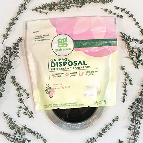 Grab Green Garbage Disposal Freshener and Cleaner Pods, 48 Count, Thyme