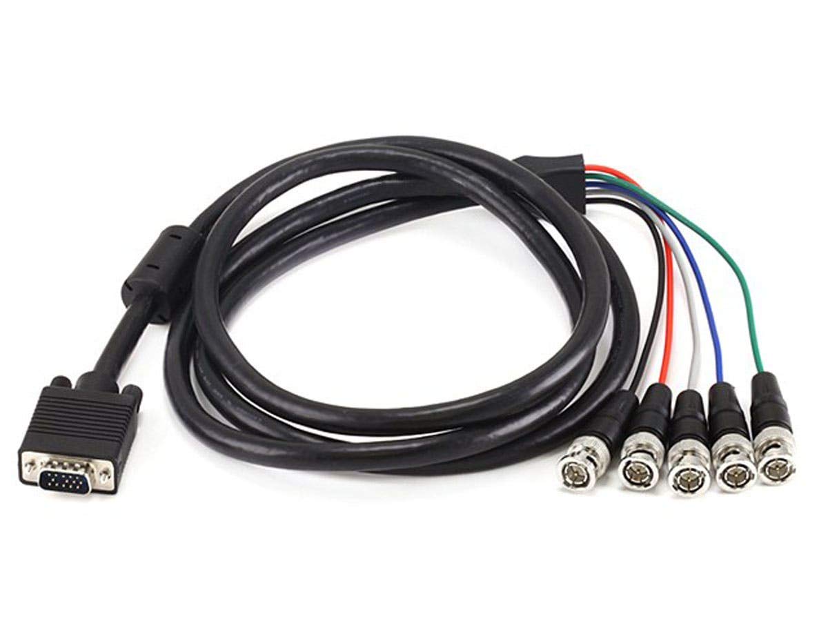Monoprice VGA HD-15 to 5 BNC RGB Video Cable for