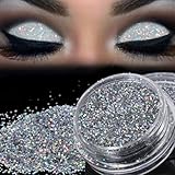 Exteren Sparkly Makeup Glitter Loose Powder EyeShadow Silver Eye Shadow Pigment (A)