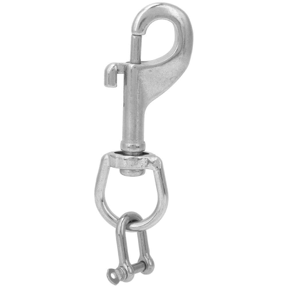YUUGAA Single End Bolt Snap, Scuba Diving Light Torch Camera Holder Keeper Single End Bolt Snap Clip&D Ring Shackle Underwater Equipment