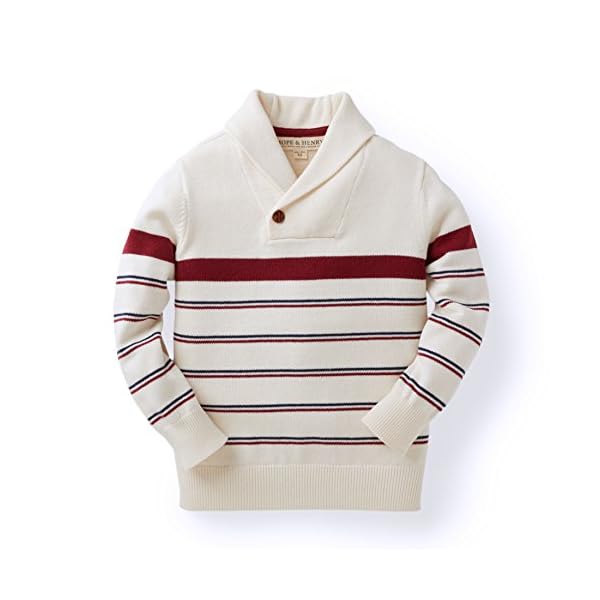 Hope & Henry Boys' Long Sleeve Shawl Collar Sweater