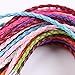 BIHRTC Pack of 50 Mixed Color DIY Leather Plaited Cords Ropes with Lobster Clasps Extended Chain for Charms Bracelets Jewelry Making