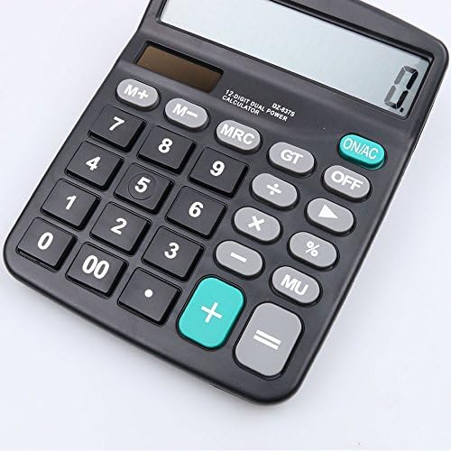 Tehner(TM) Solar Calculator Business Work Calculate Commercial Tool Battery or Solar 2in1 Powered 12 Digit Electronic Calculator and Button