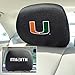 FANMATS 12581 Miami Hurricanes Embroidered Head Rest Cover Set - 2 Pieces