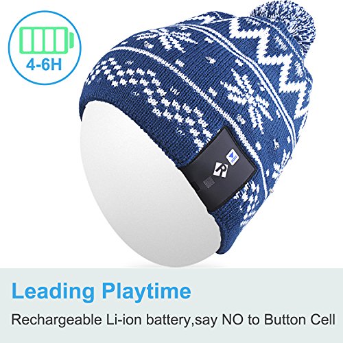 Rotibox LED String Light Up Beanie Hat Knit Cap with Copper Wire Colorful Lights 18 LEDs for Men Women Indoor and Outdoor, Festival, Holiday, Celebration, Parties, Bar, Blue