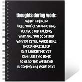 THEBESTU Thoughts During Work 160 Pages Hardcover Blank Spiral Notebook, Funny Sarcastic Notebook Gifts For Coworker, Coworker Office Workplace Gifts, Boss Gifts, Employee Gifts For Her Him