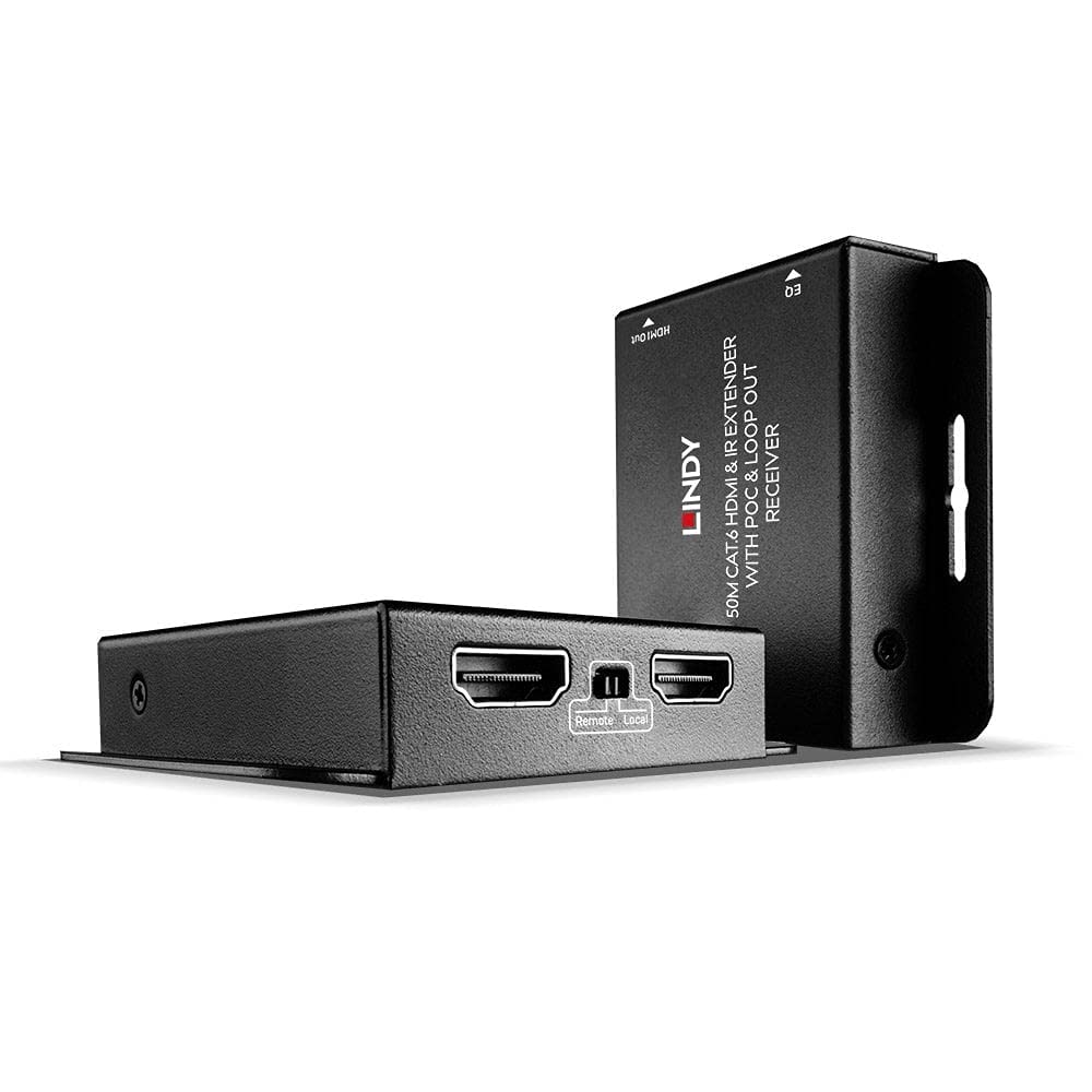 Lindy 50m Cat.6 HDMI & IR Extender with Loop Out, black
