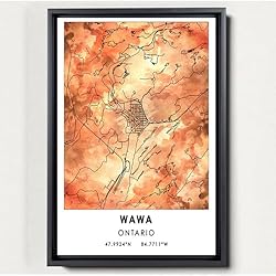 Wawa Map Poster, Ontario Map Art Poster, Map Decor