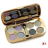 TF-Duan 3D Eyeshadow Glitter 8 Colors Eye Shadow Palette Professional Eyes Beauty Make Up Smoky Eye Glitter Shadow (# 2)