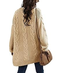 Ferrtye Womens Oversized Chunky Open Front Cardigan