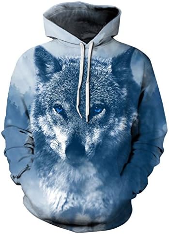 LOKP New Arrivals Men/Women Hooded Hoodies Print Wolf Thin Spring Autumn 3D Sweatshirts With Hat Hoody Tops DM223 XXXL