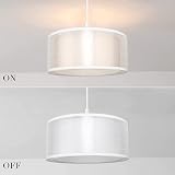 FRIDEKO HOME 2 Tier Light Shade Ceiling Lamp 30cm White Drum Shade view 2