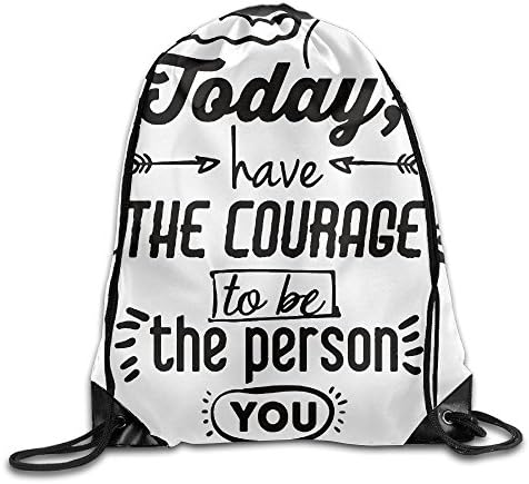 FYW Positive Words Theme Encouragement Motivational Black White And Grey Drawstring Bags Travel Backpack Sport Bag For Men &amp; Women