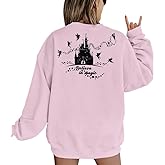 MYHALF Believe In The Magic Sweatshirt Women Crewneck Magic Pullover Shirt Family Vacation Castle Graphic Top