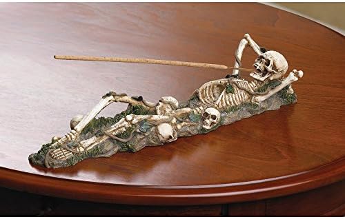 Resting Skeleton Incense Burner Holder 10.5" x 3.12" x 2.12" high **NEW**