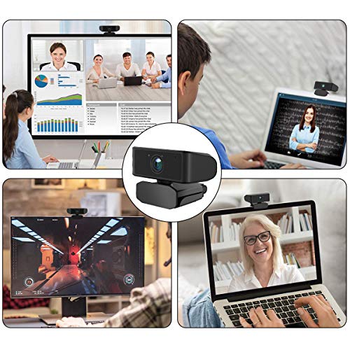 Webcam with Microphone1080P Full HD KKUYI for Video Live Streaming, USB 2.0 Desktop Laptop Computer Web Camera with Auto Light Correction, for Windows Mac OS, Conference, Gaming, Online Classes