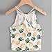 Womens Casual Top,Napoo Pineapple Print Tank Top Summer Slim Short Halter Vest (M, Yellow)