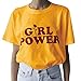Farktop Girl Power T-Shirt Feminism Tee Girl Power Shirt 100% Unisex Cotton T-Shirt (M, Yellow)