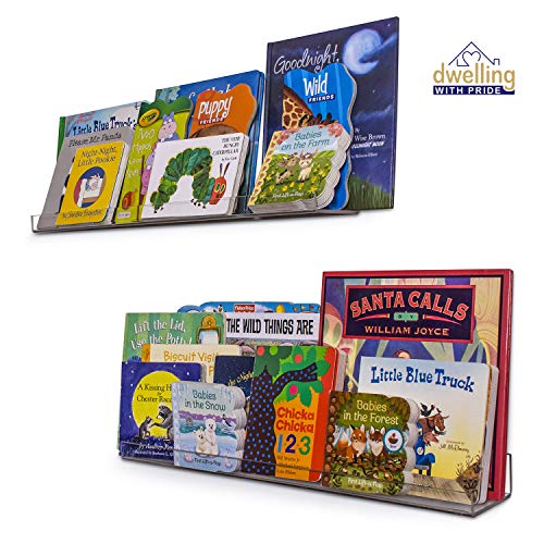 Acrylic Shelf 16 Inch (2Pack) - Acrylic Bookshelf for Toys & Books - Spice Rack & Floating Display - Acrylic Floating Shelves for Makeup & Cosmetic Product - Clear Acrylic Shelf for Books & Magazines