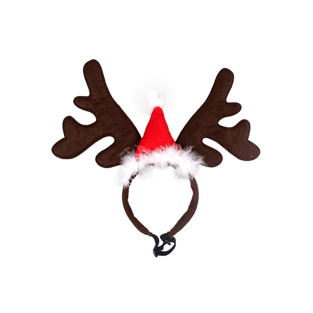 Zhouba Serre Tete Pour Chien Et Chat Avec Bois De Rennes Et Fleurs