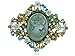 Alilang Diamond-Shape Cameo Crystal Rhinestone Fashionable Antique Inspired Brooch Pin