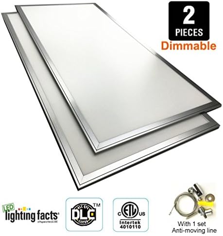 [ 2-Pack] Dimmable 60W 2x4ft ETL+DLC LED Panel Light 5000K (380W incandescent Equivalent ), Led Troffer Eligible for Nationwide Rebate Programs