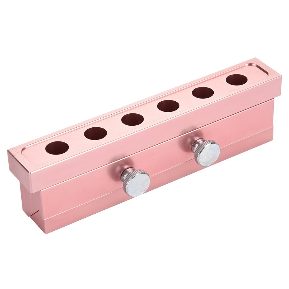 Lip Stick Maker Tool, Aluminum Alloy Rose Gold Mold For Making Lipstick Kit for Home Diy Professional Beauty (6 Holes)