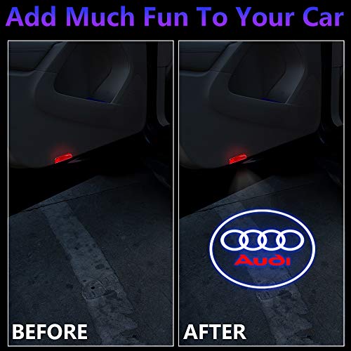 4 Pcs Car Door Projector LED Logo Lights, Audi Puddle Entry Ghost Shadow Welcome Lighting for Audi A1 A3 A4 A5 A6 A7 A8 Q3 Q5 Q7 R8 TT Accessories & Parts Emblem Reflector Lamp