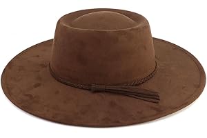 LIDHAY Wide Brim Fedora Hat for Men Women Big Rancher Felt Hat Pork Pie Jazz Hat
