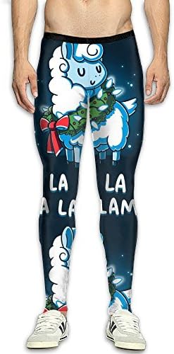 JUYIuoi Mens Pants Jogger Fitness Bodybuilding Compression Tights Long Trousers Llama Teeturtle