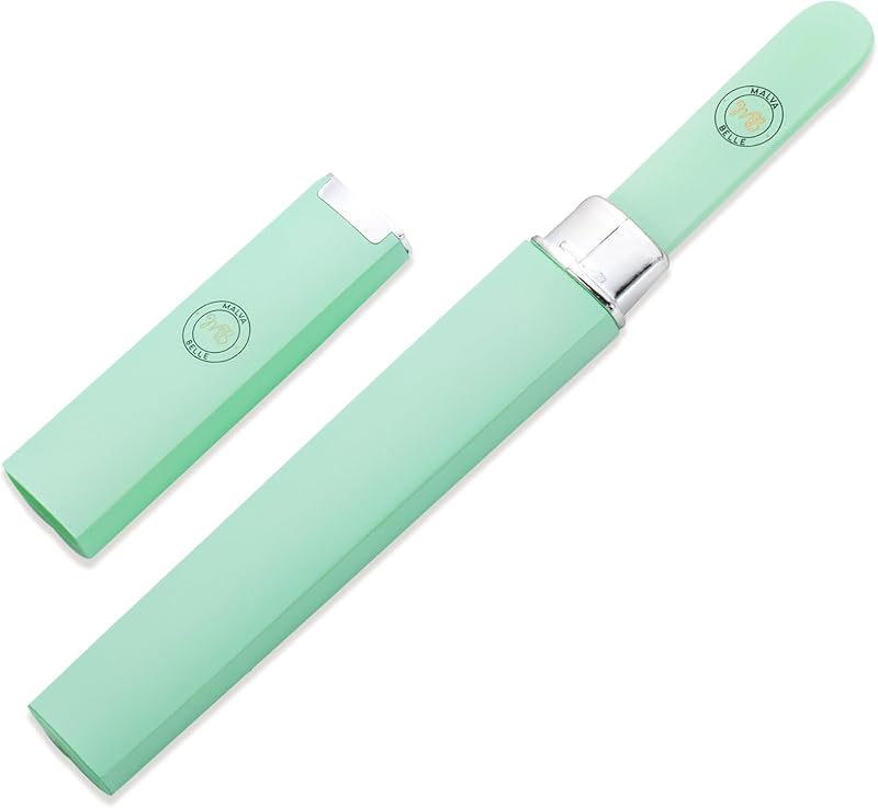 Malva Belle Crystal Glass Nail File Double Sided Tempered Salon Pastel Green 2mm