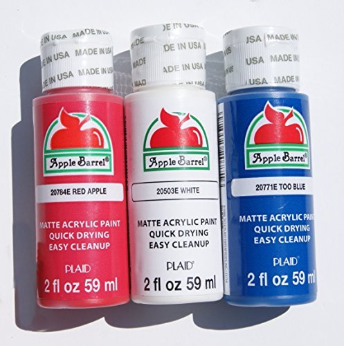 Apple Barrel Red, White, and Blue Patriotic Acrylic Paint Bundle (2 Ounces Each)