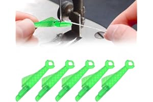 COLODAY Fish Mouth Sewing Machine Needle Threader, 2024 Upgrade Quick Sewing Machine Loop Easy Selfthread Needle Threaders Tool, Automatic Sewing Needle Threader Simple Needle Threader (Green*5)