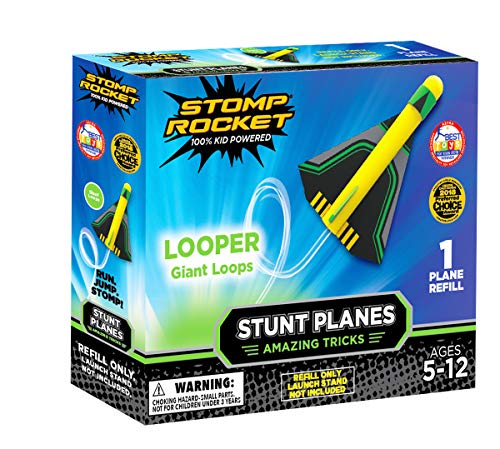 Stomp Rocket Stunt Planes Refill Pack, 1 Looper Plane, for Boys and Girls - Outdoor Rocket Gift for Ages 5 (6, 7, 8) and up